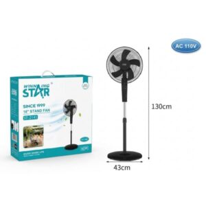 VENTILADOR DE PIE 16 PULG WINNING STAR ST-2141 3 VELOCIDADES DFS-766-WST-110V-17063 NEGRO