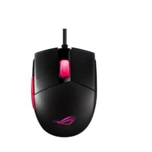 ASUS ROG Strix Impact II Electro Punk - Ratón - ergonómico - diestro y zurdo - óptico - 5 botones - cableado - USB - negro, rosa