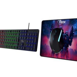Xtech - Keyboard, mouse and mouse pad - Wired - Spanish - USB - Black - Gaming XTK-535S