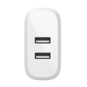 Belkin - Cargador de pared - 24 vatios - 4.8 A - 2 conectores de salida (2 x USB) - en el cable: USB-C