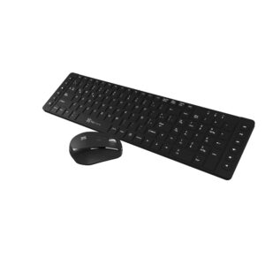 Klip Xtreme - Keyboard and mouse set - Spanish - Wireless - 2.4 GHz - All black