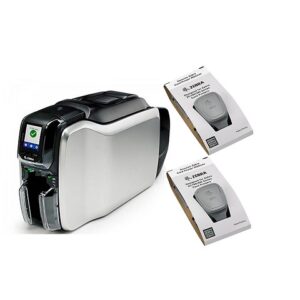 Zebra Impresora de Credenciales ZC300 Dual Sided US Cord USB & Ethernet KIT que Incluye Windows Driver CardStudio 2.0 (Standard) SW de diseño 200 PVC tarjetas YMCKOK ribbon ( para 200 imágene