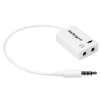 StarTech.com Adaptador de Auriculares con Micrófono Mini-Jack 3,5mm 4 pines a Conectores de Auriculares y de Micrófono - M a 2xH Blanco - Separador de auriculares - mini-phone stereo 3.5 mm hembra a miniconector de 4 polos macho - 15.25 cm - blanco - para
