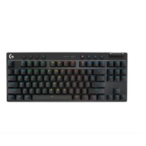 Logitech G PRO X TKL LIGHTSPEED Wireless Gaming Keyboard, Tactile Switches (GX Brown), Black - Teclado - retroiluminación - inalámbrico - 2.4 GHz, Bluetooth - QWERTY - EE. UU. - interruptor: GX Brown Tactile - negro