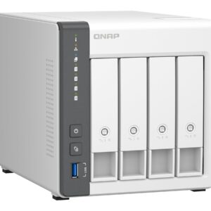 QNAP TS-433 - Servidor NAS - 4 compartimentos - SATA 6Gb/s - RAID 0, 1, 5, 6, 10, JBOD, 50, 60 - RAM 4 GB - Gigabit Ethernet / 2.5 Gigabit Ethernet - iSCSI soporta