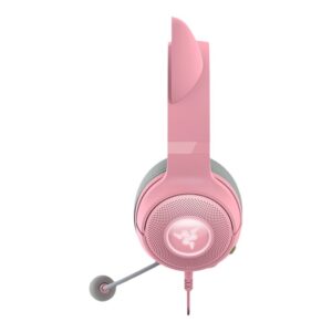 Razer Kraken Kitty V2 - Auricular - tamaño completo - cableado - USB - aislamiento de ruido - cuarzo