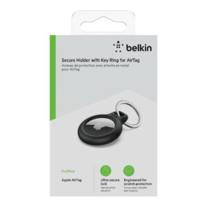 Belkin - Soporte de seguridad para etiqueta Bluetooth antipérdida - negro - para Apple AirTag