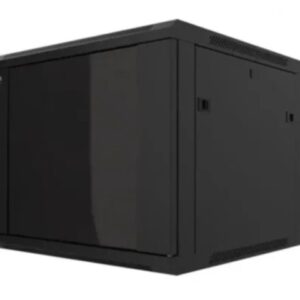 Nexxt Solutions Infrastructure - Wall mount enclosure - SPCC steel / Tempered glass - Black / RAL 9005 - 9U 600X450