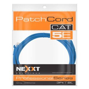 Nexxt - Cable de interconexión - RJ-45 (M) a RJ-45 (M) - 3m - UTP - CAT 5e - moldeado, trenzado - azul