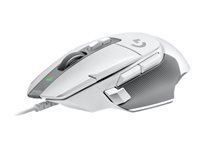 Logitech G502 X Wired Gaming Mouse - LIGHTFORCE hybrid optical-mechanical primary switches, HERO 25K gaming sensor, compatible with PC - macOS/Windows - White - Ratón - óptico - cableado - USB - blanco