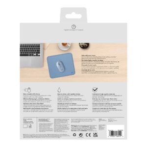 Logitech Studio Series - Alfombrilla de ratón - base de goma antideslizante, fácil deslizamiento, superficie resistente a salpicaduras - gris azulado