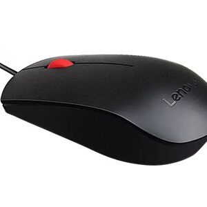 Lenovo Essential - Ratón - diestro y zurdo - óptico - 3 botones - cableado - USB - negro