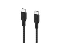 Belkin BoostCharge - Cable USB - 24 pin USB-C (M) a 24 pin USB-C (M) - 2 m - negro - para Apple 10.9-inch iPad Air; Google Pixel 4a, 5, 6; Samsung Galaxy Note20, S21, S21 5G, S22