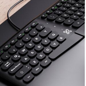 Klip Xtreme - Keyboard - Wired - Spanish - USB - Ergonomic Design - Black - Ergonomical