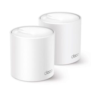 TP-Link - Router - Deco X50(2-pack) - AX3000 - 574 Mbps at 2.4 GHz + 2402 Mbps at 5 GHz - Sistema Deco X50 Wi-Fi 6 Mesh AI AX3000 - Cobertura en toda la casa. La tecnología Deco Wi-Fi 6 Mesh lleva la señal de internet a todos los rincones hasta 600 m2. -