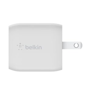 Belkin - Adaptador de corriente - tecnología PPS y GaN - 45 vatios - 3 A - Fast Charge, PD 3.0 - 2 conectores de salida (2 USB-C) - blanco