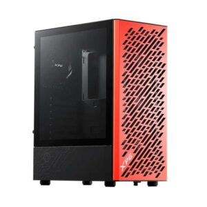 CASE GAMING XPG VALOR AIR MID TOWER VENTILADORES 4 DE 120MM CON VIDRIO LATERAL VALORAIRMT-BLACK-ORANGE NEGRO / NARANJA