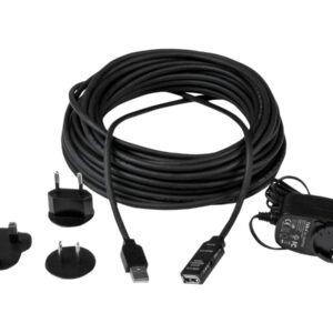 StarTech.com Cable de Extensión Alargador de 10m USB 2.0 Hi Speed Alta Velocidad Activo Amplificado - Macho a Hembra USB A - Negro - Cable alargador USB - USB (H) a USB (M) - USB 2.0 - 10 m - activo - negro - para P/N: LTUB1MBK, SVA5H2NEUA, UUSBOTG