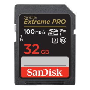 SanDisk Extreme Pro - Tarjeta de memoria flash - 32 GB - Video Class V30 / UHS-I U3 / Class10 - SDHC UHS-I