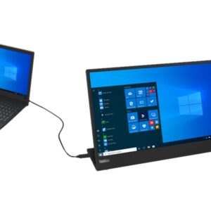 Lenovo ThinkVision M15 - Monitor LED - 15" (15.6" visible) - portátil - 1920 x 1080 Full HD (1080p) @ 60 Hz - IPS - 250 cd/m² - 1000:1 - 6 ms - 2xUSB-C - negro azabache - para ThinkCentre M70q Gen 3 11TY