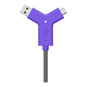 Logitech Swytch Laptop Link for Video Conferencing in Meeting Rooms - Hub - 2 x HDMI + 1 x SuperSpeed USB + 2 x USB-C - sobremesa