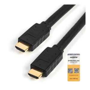 StarTech.com Cable de 5m HDMI de alta velocidad premium con Ethernet - 4K 60Hz - Cable para Blu-Ray UltraHD 4K 2.0 - Cable HDMI con Ethernet - HDMI macho a HDMI macho - 5 m - negro - para P/N: KITBXAVHDPEU, KITBXAVHDPUK, KITBXDOCKPEU, KITBXDOCKPUK, USBC-H