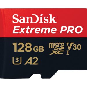 SanDisk Extreme Pro - Tarjeta de memoria flash (adaptador microSDXC a SD Incluido) - 128 GB - A2 / Video Class V30 / UHS-I U3 / Class10 - microSDXC UHS-I