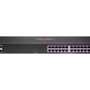 HPE Aruba 6100 24G 4SFP+ Switch - Conmutador - Gestionado - 24 x 10/100/1000 + 4 x 1 Gigabit / 10 Gigabit SFP+ - flujo de aire de lado a lado - montaje en rack