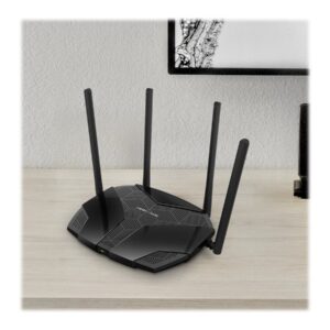 Mercusys MR70X V1 - Enrutador inalámbrico conmutador de 3 puertos - 1GbE - Wi-Fi 6 - Doble banda
