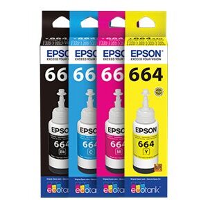 Epson T664 - Amarillo - original - recarga de tinta - para Epson L380, L386, L395, L495; EcoTank ET-2600, 2650, L1455, L396, L606, L656