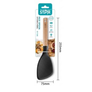 CUCHARA ARROCERA WINNING STAR ST-7559 SILICONA / NYLON / MADERA FS-1651-WST-38864 NEGRO / MADERA